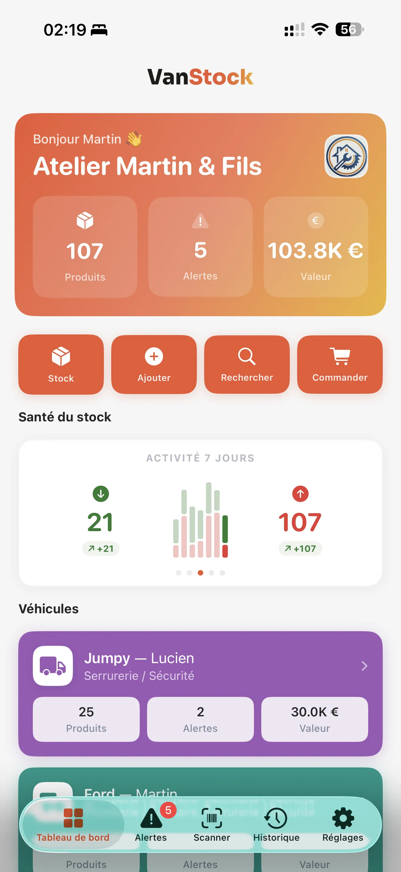 VanStock Dashboard